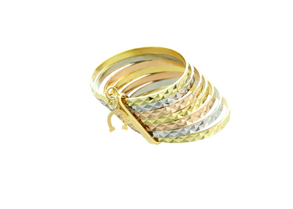 Stackable Horseshoe Charm Ring with Three tone Plated